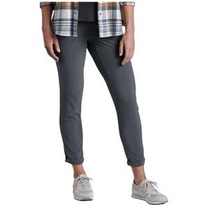 Eddie Bauer Pants Womens Petite 4 Gray Nylon Stretch Hiking Travel Lightweight